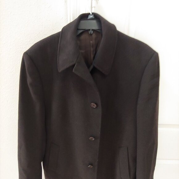 Cardinal Of Canada Wool BlenOvercoat Men 46R Black Luxury Coat Button Up - Picture 2 of 10